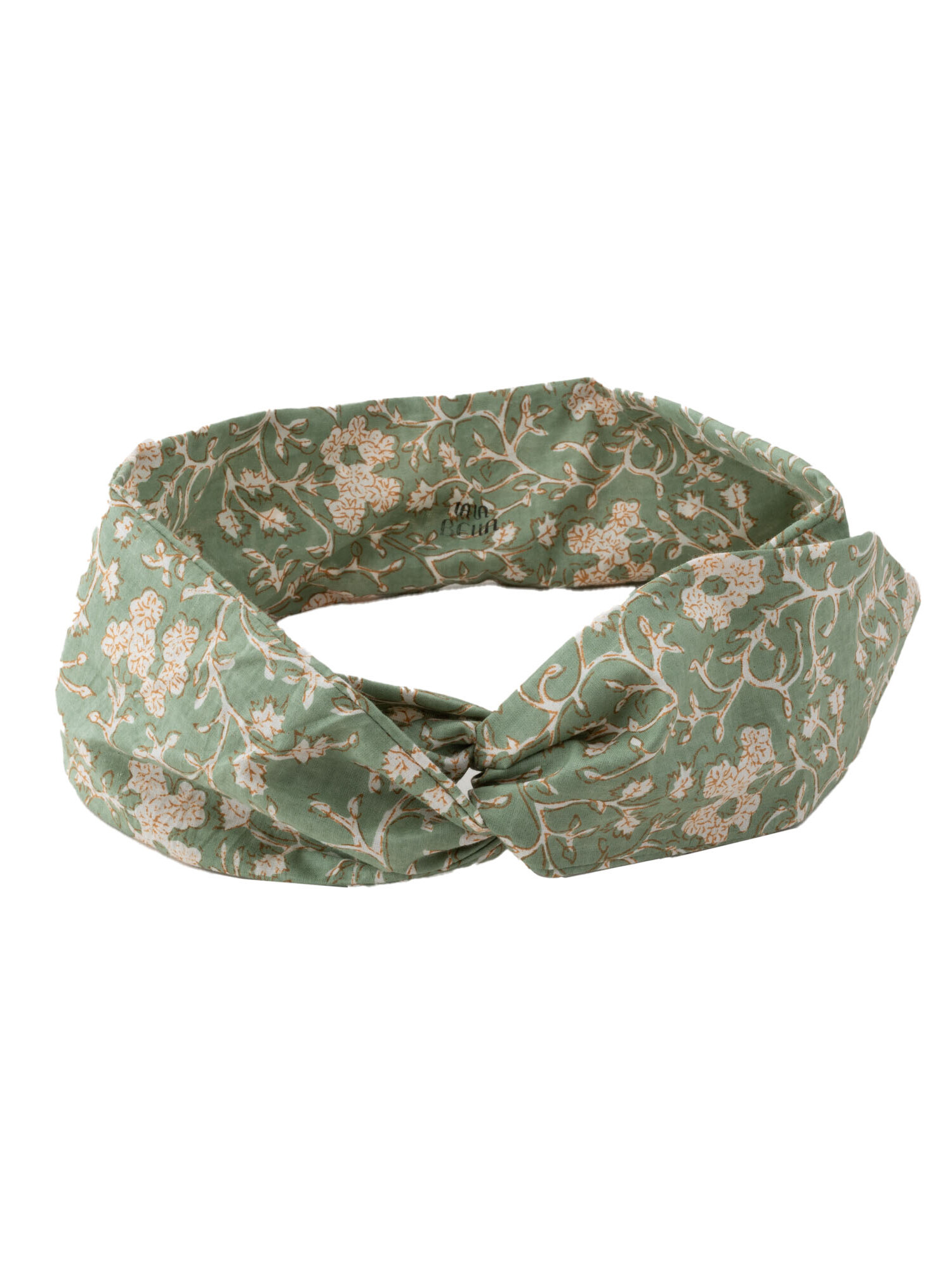 Groene blockprint haarband met ijzerdraad