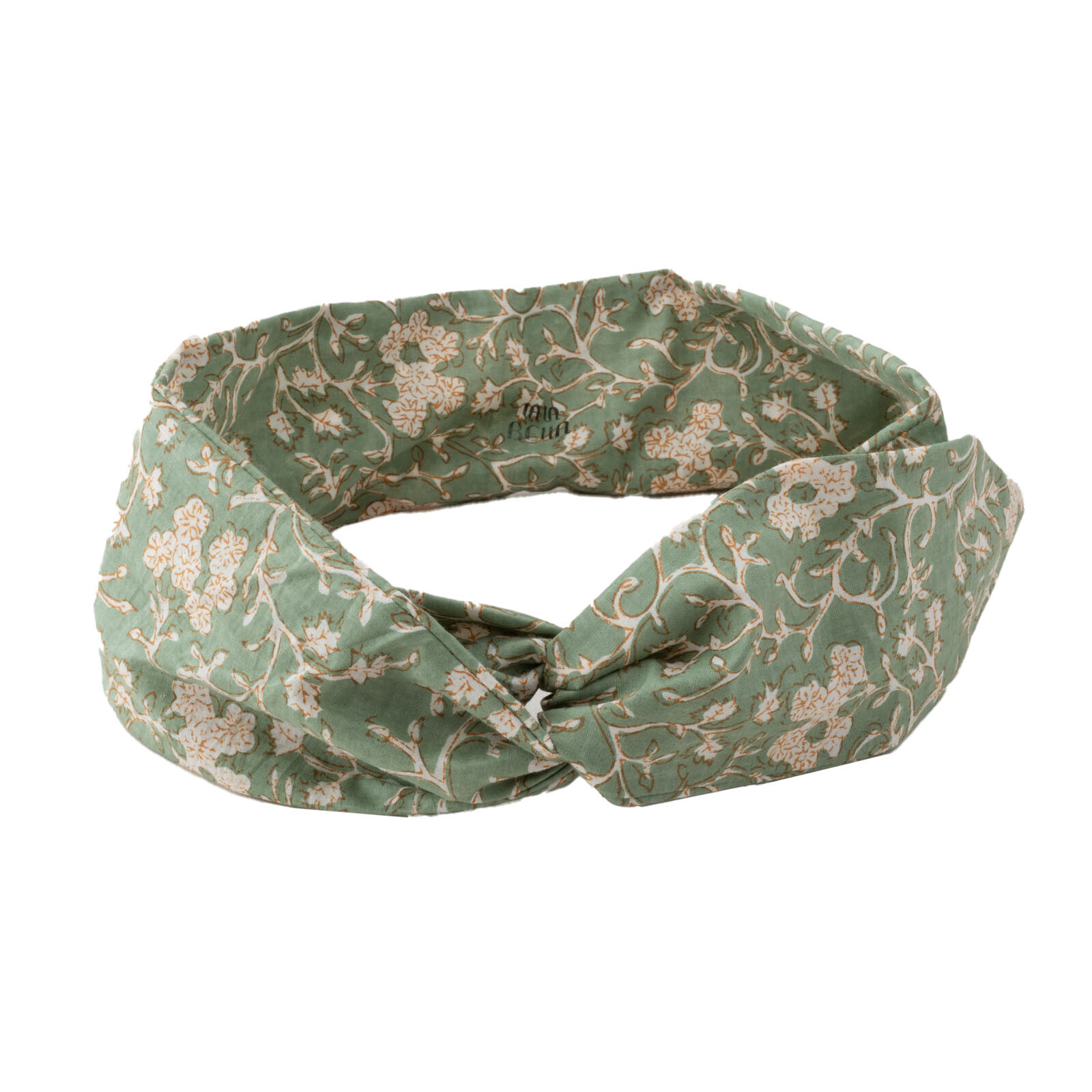 Groene blockprint haarband met ijzerdraad