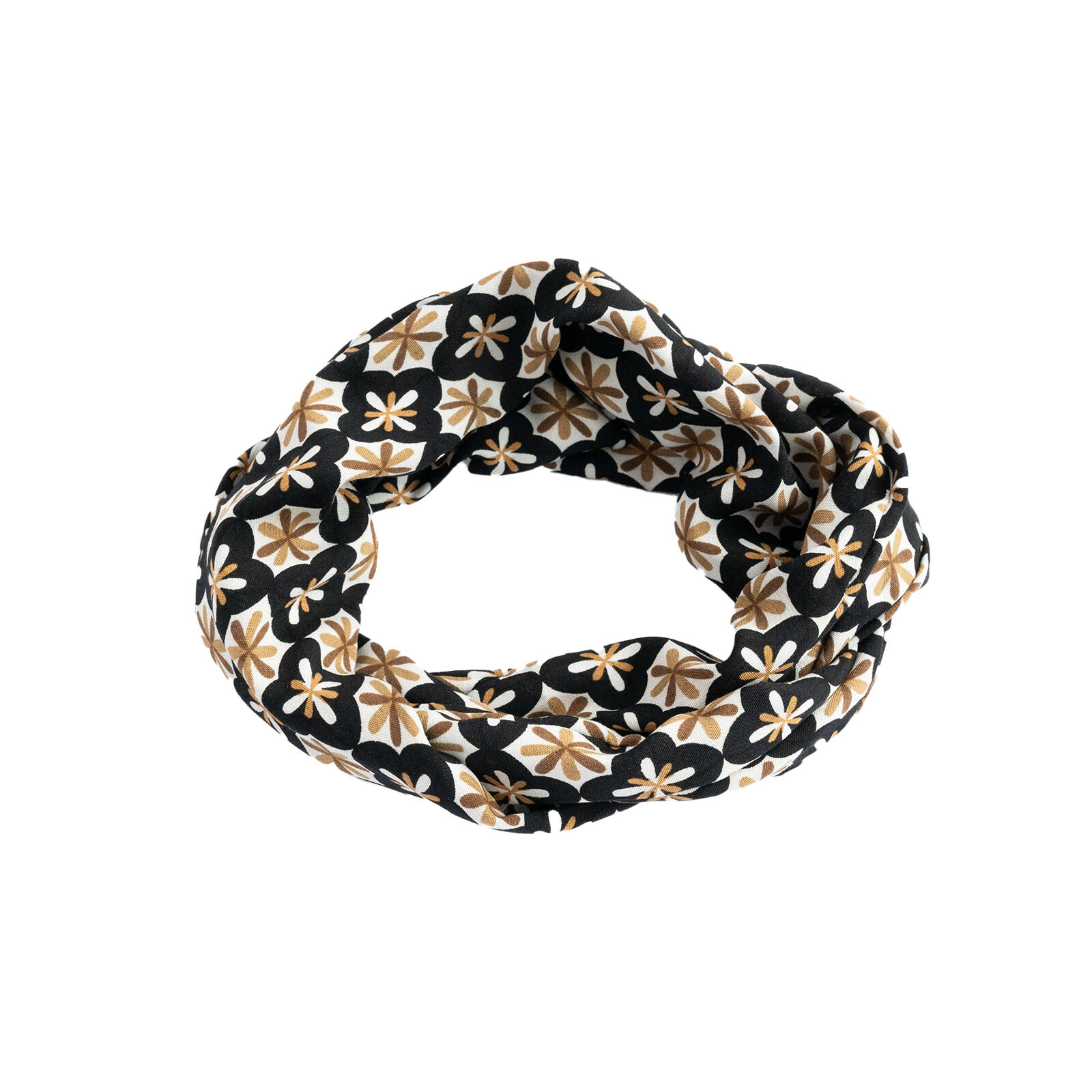 zwart viscose print haarband