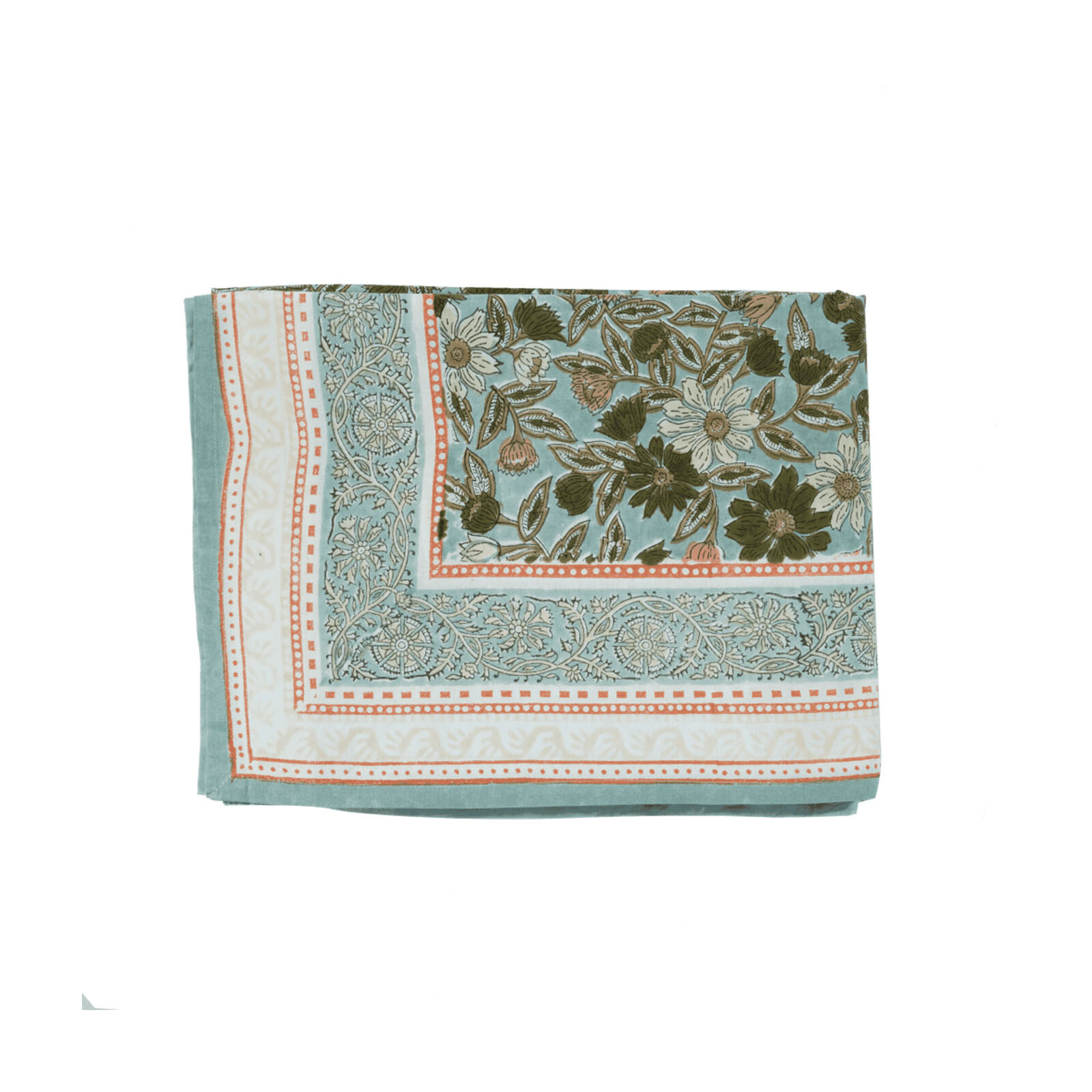 tafelkleed valentine blauw blockprint