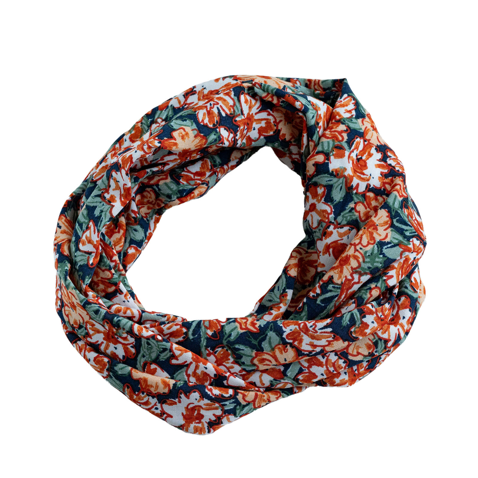 terra bloemenprint haarband met ijzerdraad