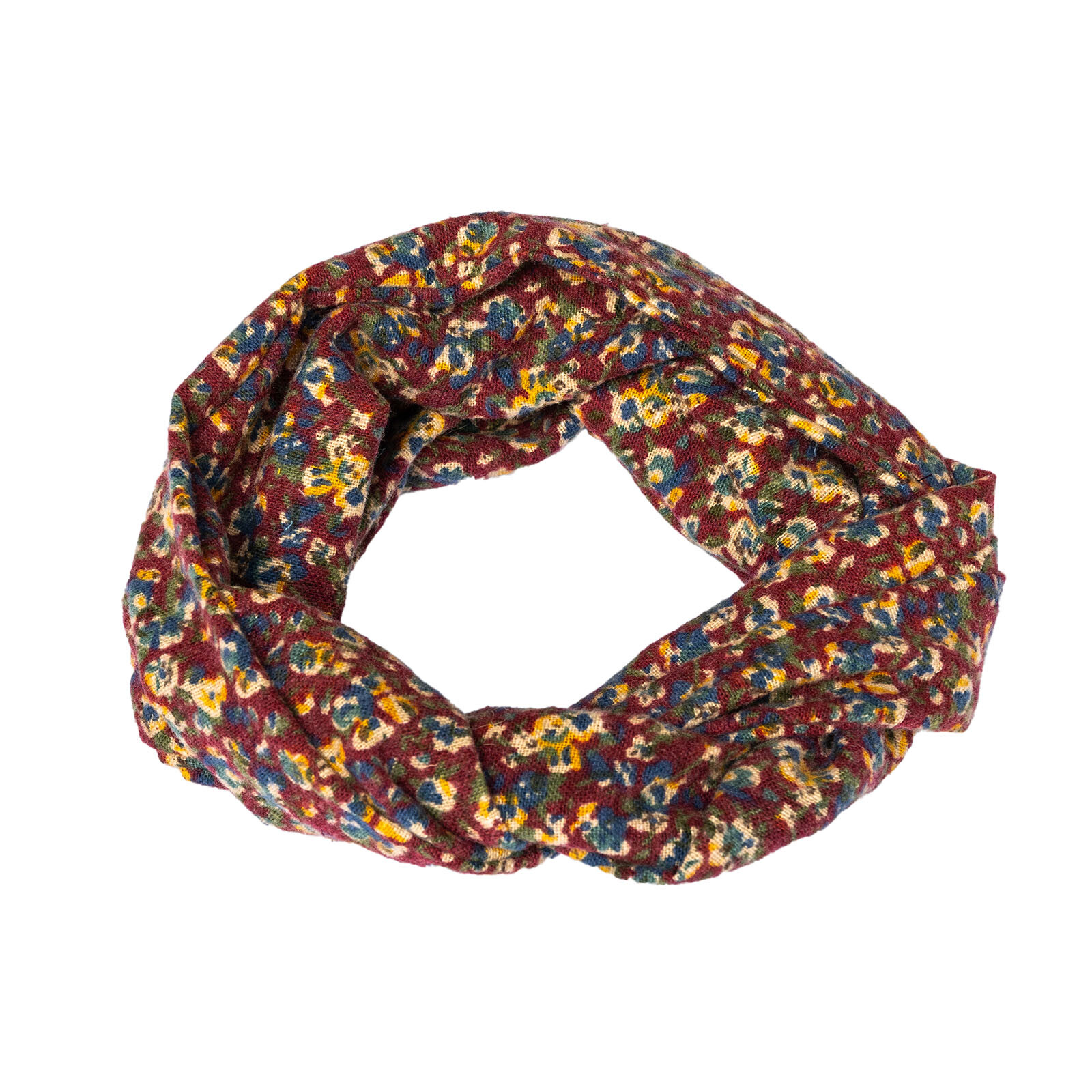 haarband flanel bloemenprint najaar bruinrood