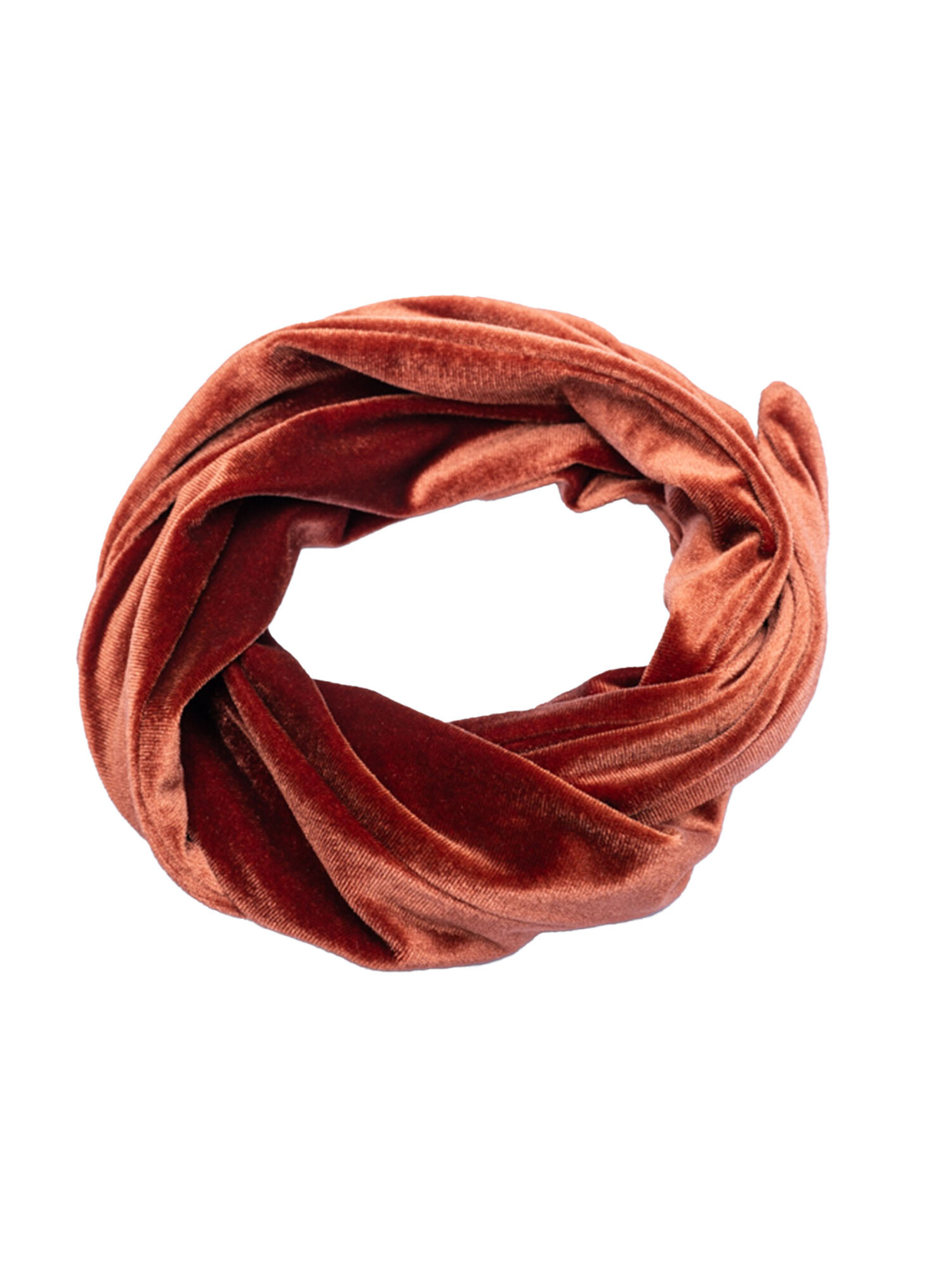 roest terra fluwelen haarband met ijzerdraad