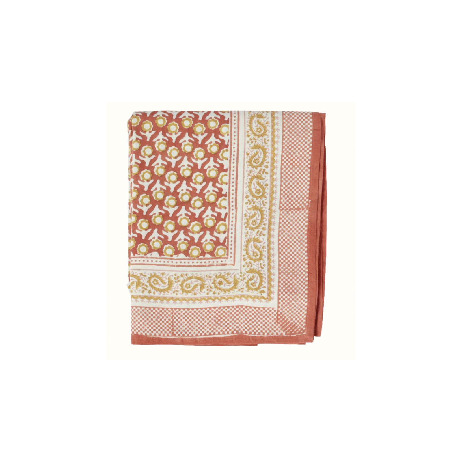 blockprint boho tafelkleed rood