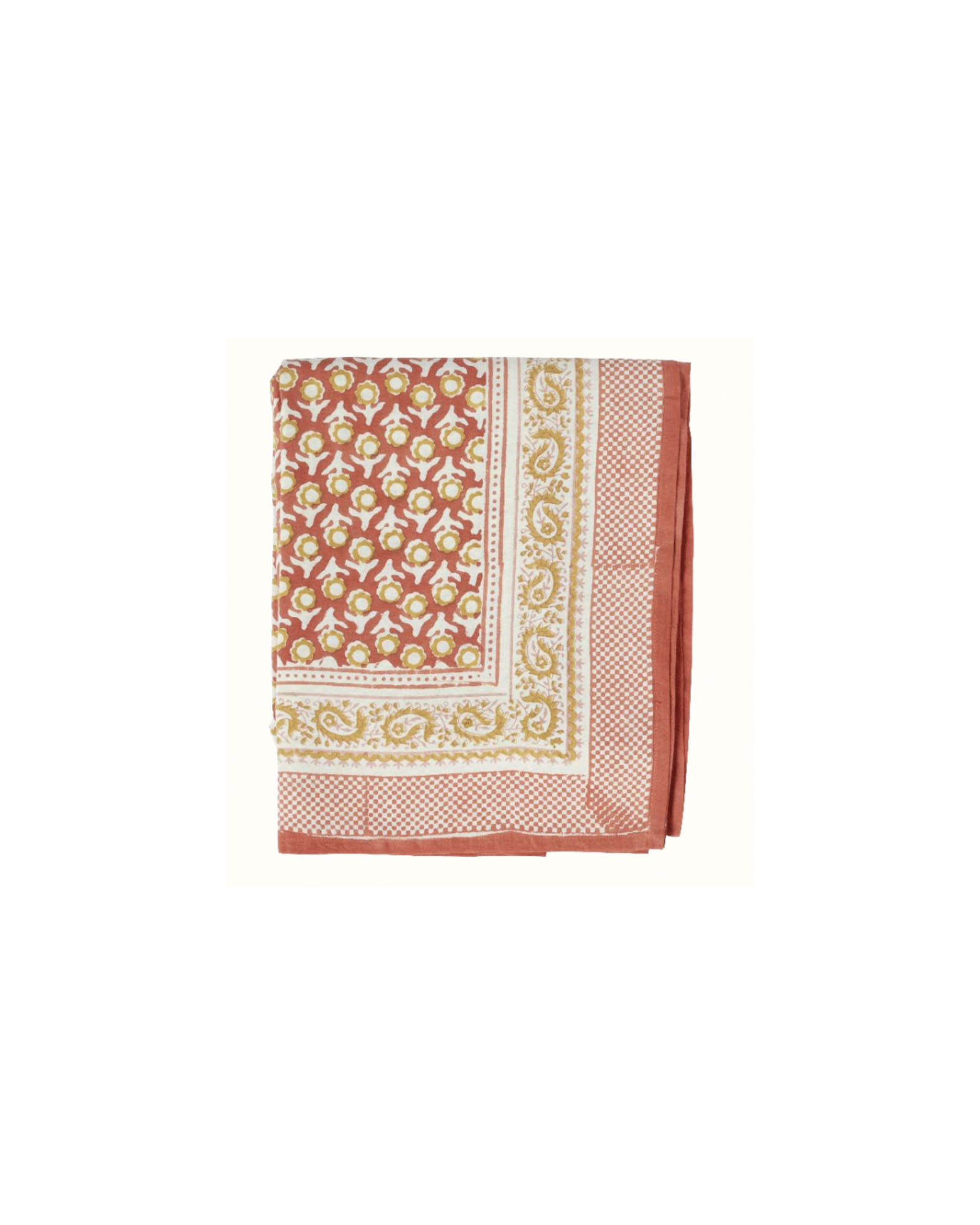 blockprint boho tafelkleed rood