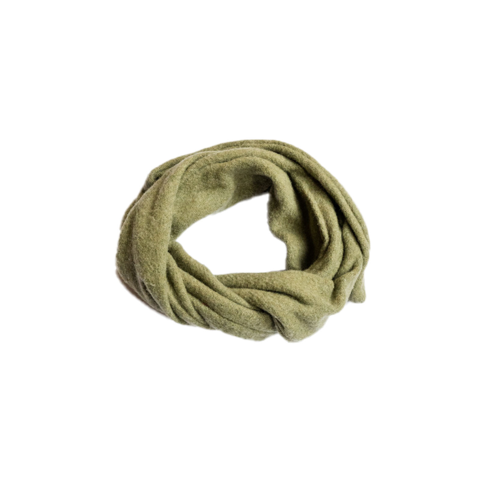 groen wollen haarband met ijzerdraad