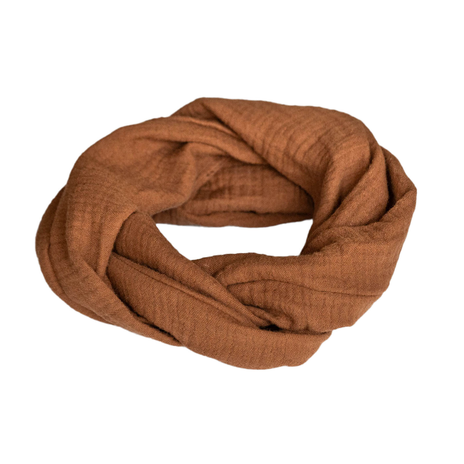 Handgemaakte boho haarband ‘Willow’ melkchocoladebruin – strikvorm