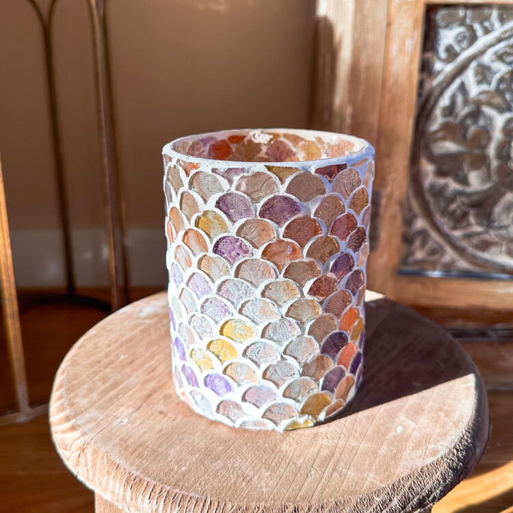 Kleurrijk mozaïek met sprankelend lichteffect