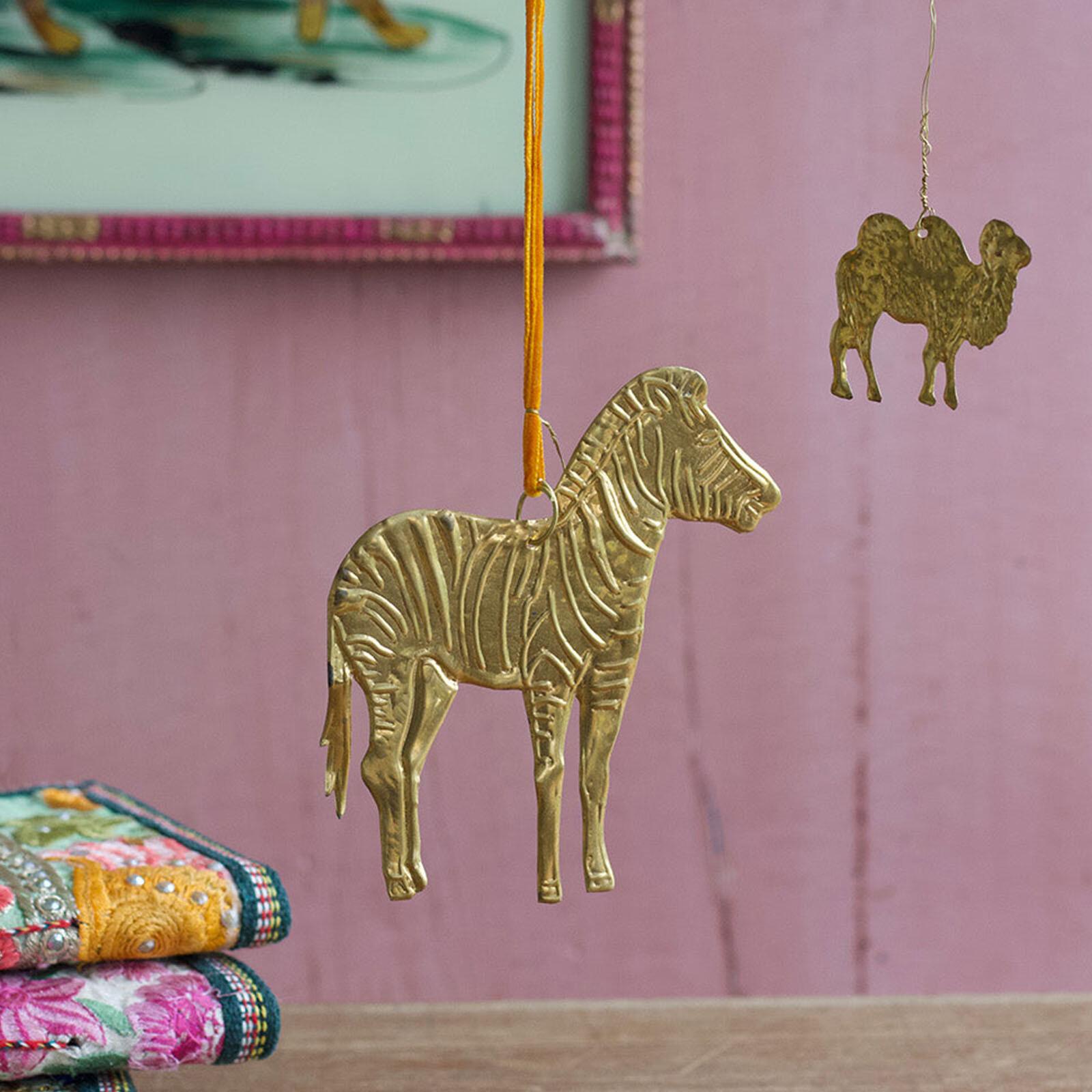 Handgemaakt brass ornament van De Weldaad in de vorm van een zebra