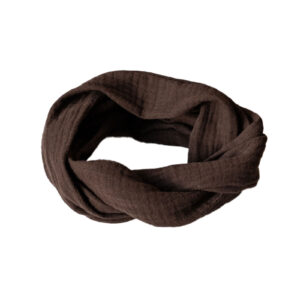 Boho hydrofiel haarband ‘Espresso’ donkerbruin – voorkant