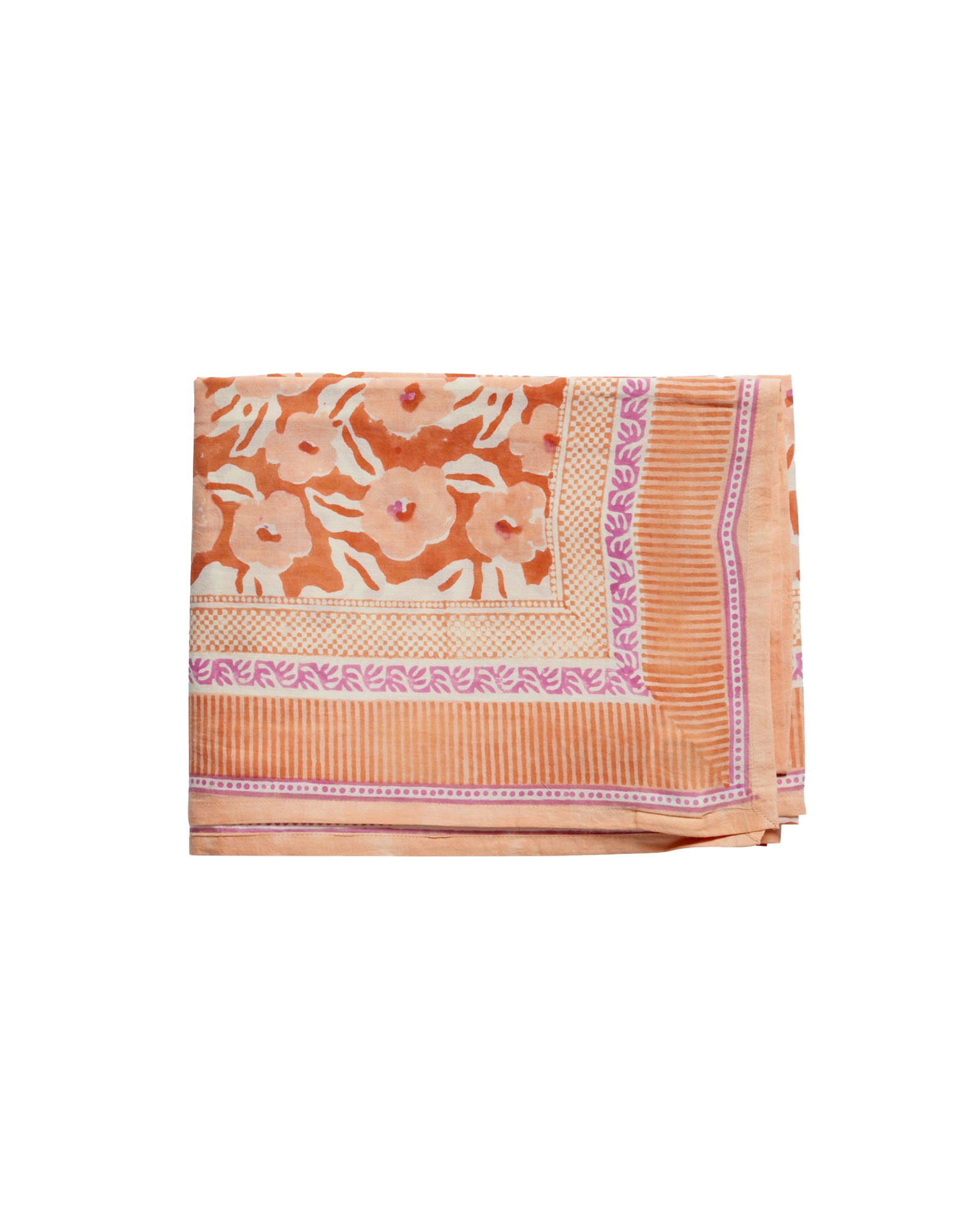 blockprint tafelkleed valencia zalm oranje