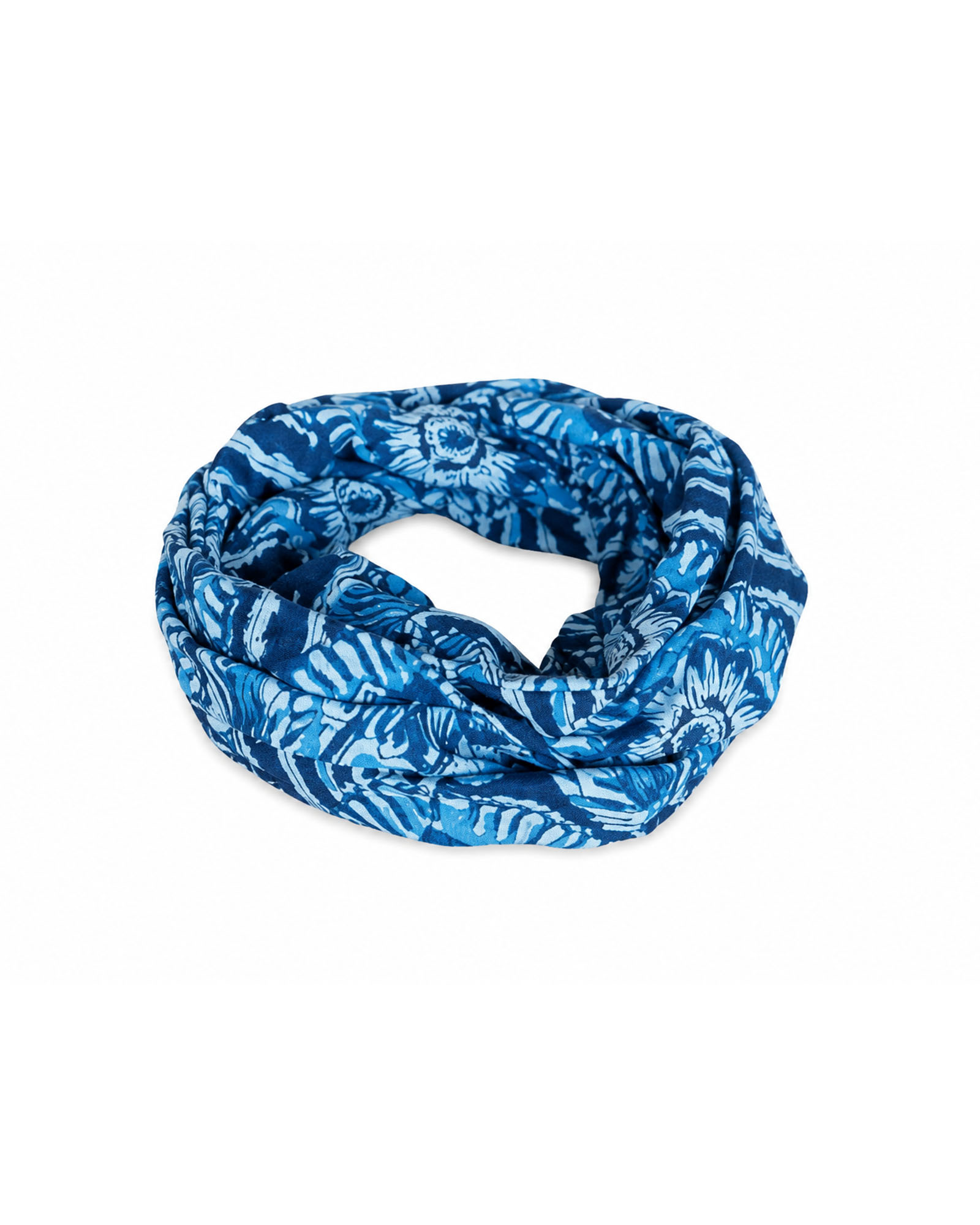 blauwe batik haarband azura
