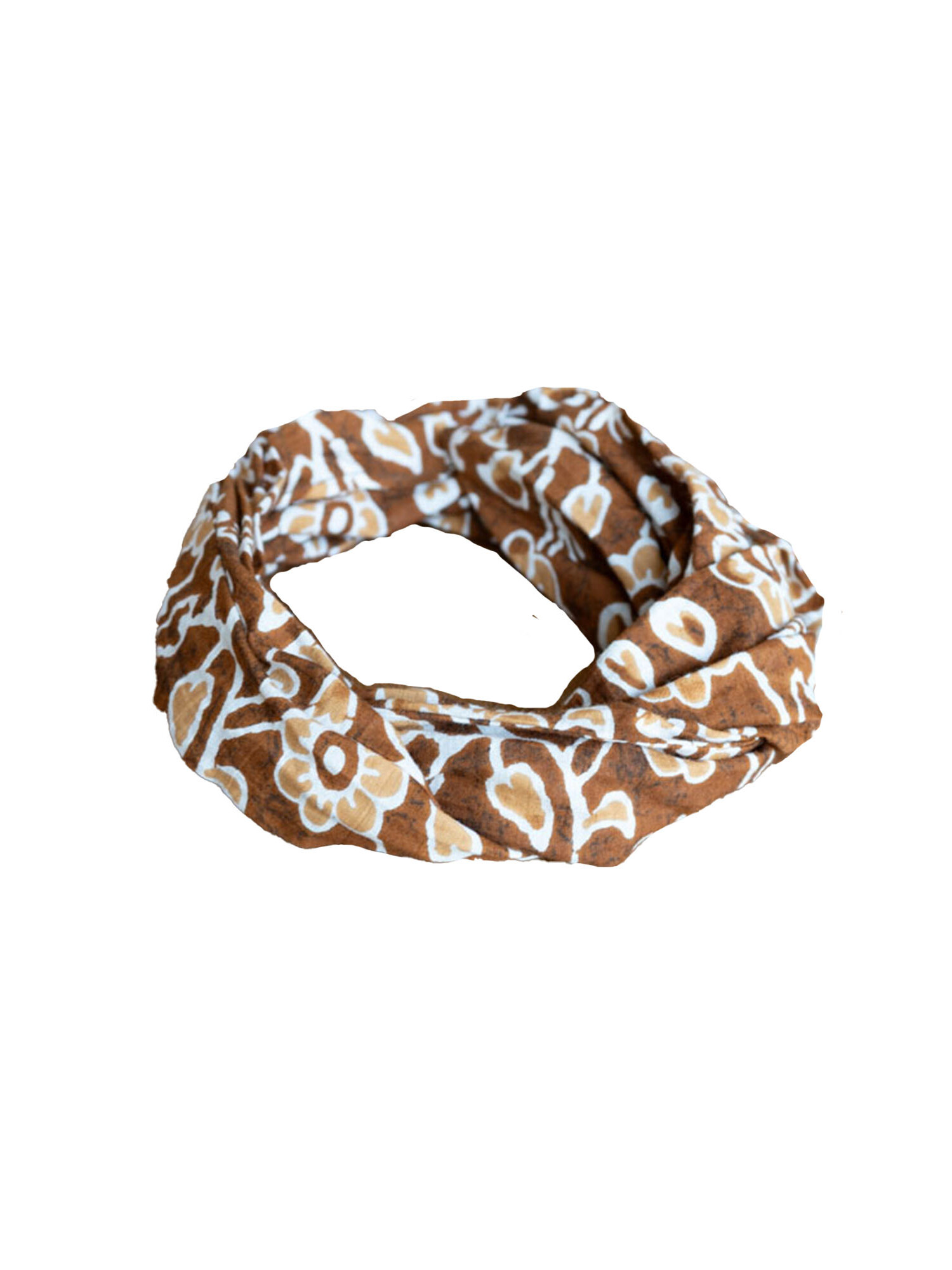 kaneelbruine batik haarband malaga